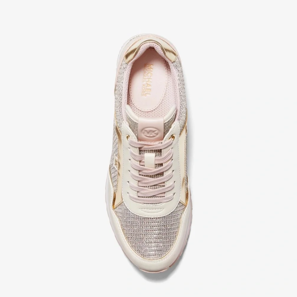 Michael Michael Kor: (Size 8.5) Maddy Trainer Glitter Chain Mesh - Picture 3 of 5